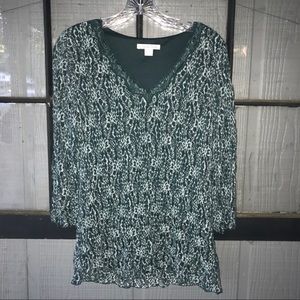 Coldwater Creek top, stretchy green lace
